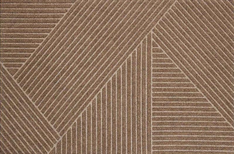 Top-down view of the WaterHog Pyramide doormat in brown, featuring a geometric pattern with raised ridges for dirt trapping and water absorption.